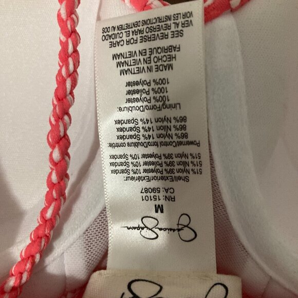 NWT Jessica Simpson Pink Swim Suit Size M Tankini Top Built in Bra Modest Cover - Picture 9 of 14